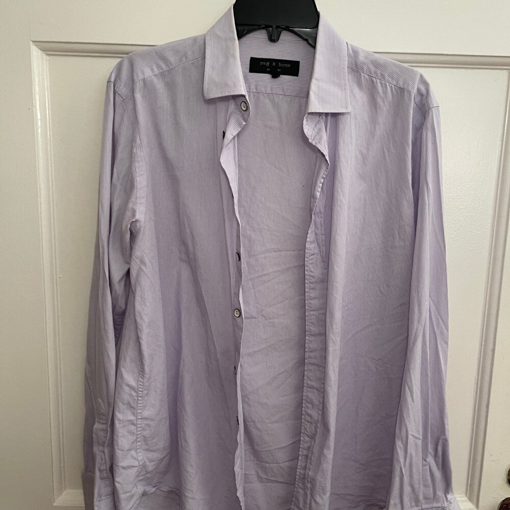 Rag and Bone Button--Down Poplin Shirt, Size 16 Men's